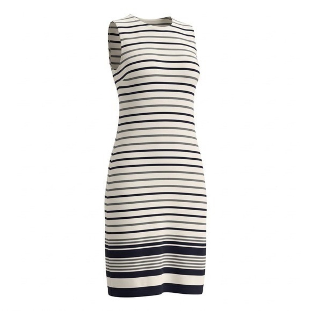 J. Jill Womens Wearever Striped Sleeveless Sheath Dress Size M Black White Knit - Picture 2 of 7